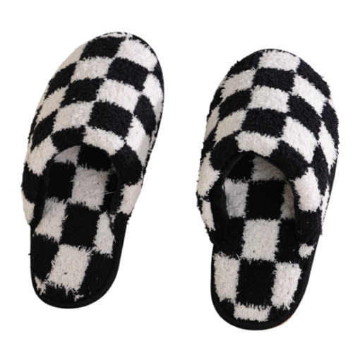 Local Beach Checker Cozy Slippers