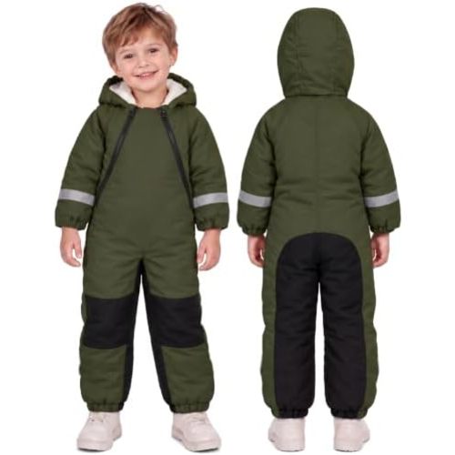 JiAmy Baby Toddler Winter Snowsuit, Thermal Jumpsuit for Girls Boys, 9M-6Y