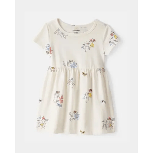 Baby Girl Easter Bunny Short-Sleeve Dress - Cream | Carter's