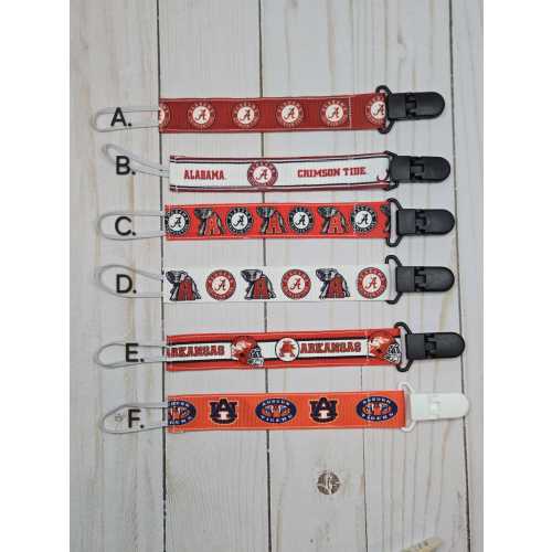 College Pacifier Clip / Baby shower gift / fabric pacifier clip / handmade baby present /