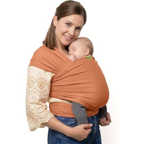 Boba Baby Wrap Carrier – Original Baby Sling Carrier for Newborns (7–35 lbs), Soft, Secure, Hands-Free & Ergonomic, Ideal for Comfortable Bonding, New Parents (Organic Fox)