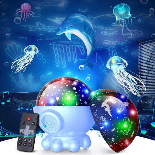 VIVIHEYDAY Octopus Star Projector, Galaxy Ceiling Projector Sea World Dinosaur Kids Night Light with Remote Control Timing & 360° Rotation for Baby Home Bedroom Gaming Room Christmas Party Decor