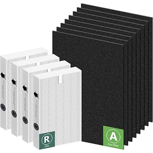 HPA200 Replacement Filters for Honeywell HRF-ARVP200, HPA200, HPA201, HA202, HPA204, HPA250 Series Air Purifiers, 4 Filter R and 8 Activated Carhebon Pre-Filters A by Funmit
