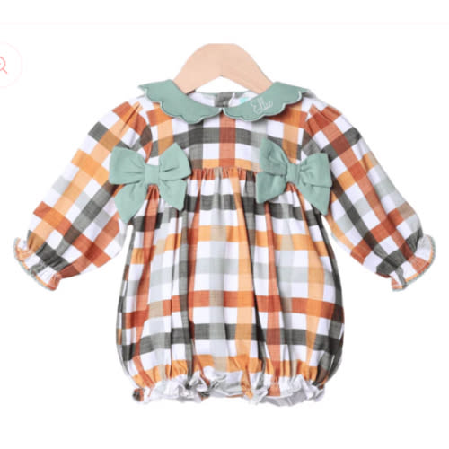 Fall Plaid Bow Bubble
