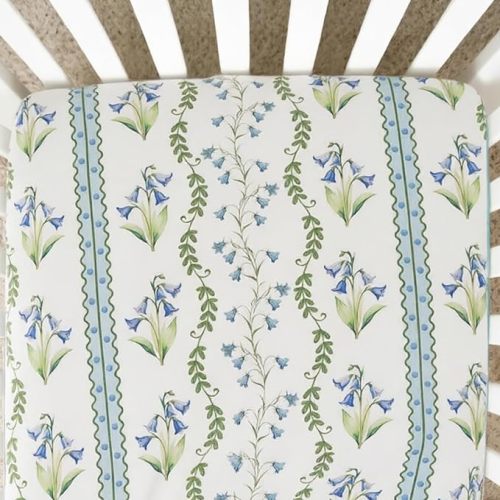 Brandream Organic Crib Fitted Sheets for Baby Girls, Grandmillennial Fitted Crib Sheet for Standard Crib and Toddler Mattress Super Soft 100% Cotton Baby Sheet French Country Pink Toile Floral Print