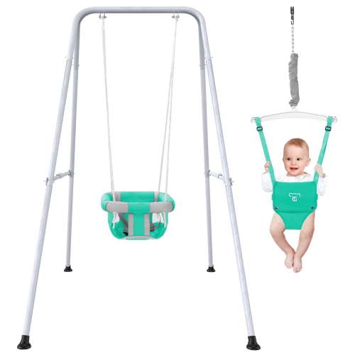 G TALECO GEAR 2-in-1 Jumper and Swing, Indoor&Outdoor Swing for 6-24 Months Infant Toddler, Green