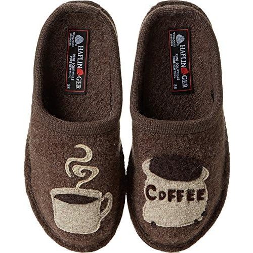 HAFLINGER Coffee Unisex Wool Slippers