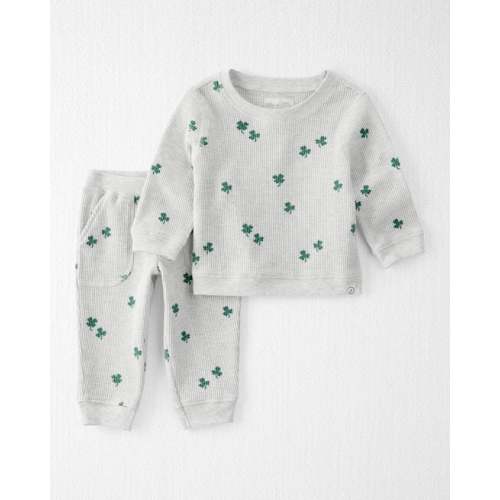 Baby 2-Piece Organic Cotton Thermal Knit Set in Lucky Clovers Print - Little Planet | Carter's