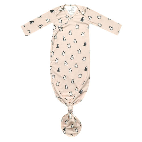 Newborn Knotted Gown - Penguins
