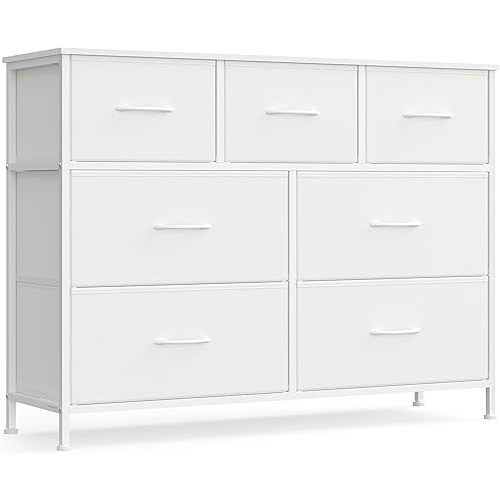 SONGMICS Dresser for Bedroom, Wide Dresser with 7 Fabric Drawers