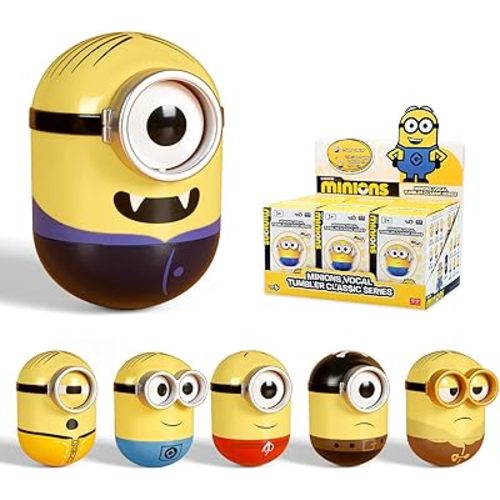 Minions Mini Tumbler Toy Blind Box Bob Series Movie Action Figure Popular Collectible Toys Gift for Birthday Halloween Christmas Holiday, Yellow