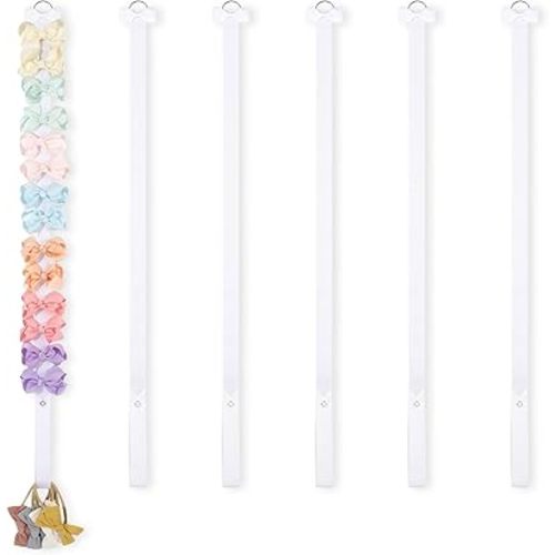 POVETIRE 6PCS Bow Holder Hair Bow Organizer, Hair Clips Storage Bow Holder for Girls Hair Bows, Baby Headband Hair Accessories Organizer Display Wall Hanging for Nursery Decors