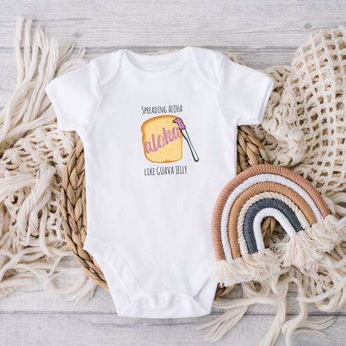Spreading Aloha Like Guava Jelly Baby Onesie, Hawaii, Keiki, Hawaii Kids, Funny Hawaii, Gifts for Baby, Gifts for Baby Luau, Hawaiian Baby