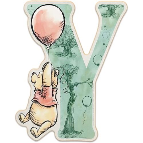 Disney Winnie the Pooh Letter Y Wood Wall Decor - Adorable Pooh Alphabet Initial for Nursery