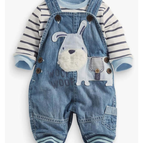 Cute Baby Boy Clothes Suit Toddler Boys' Striped long Sleeve T-Shirt+Denim Overalls Jumpsuit Pants Outfits Sets