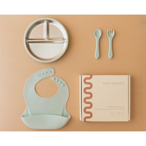 Stainless Steel Baby Feeding Set 6+ Months- Sage Green