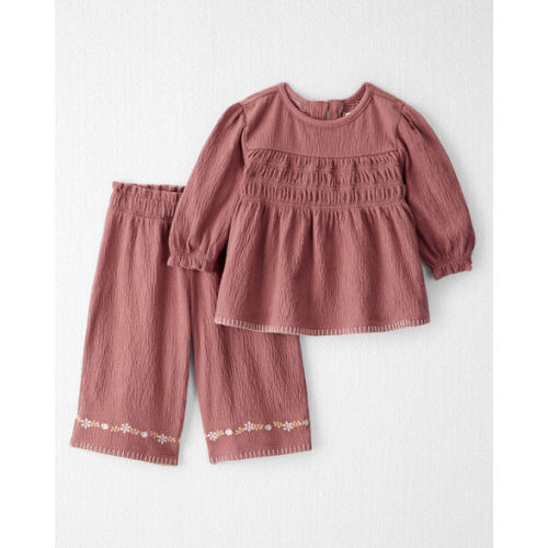Baby Girl 2-Piece Organic Cotton Crinkled Knit Set - Little Planet | Carter's