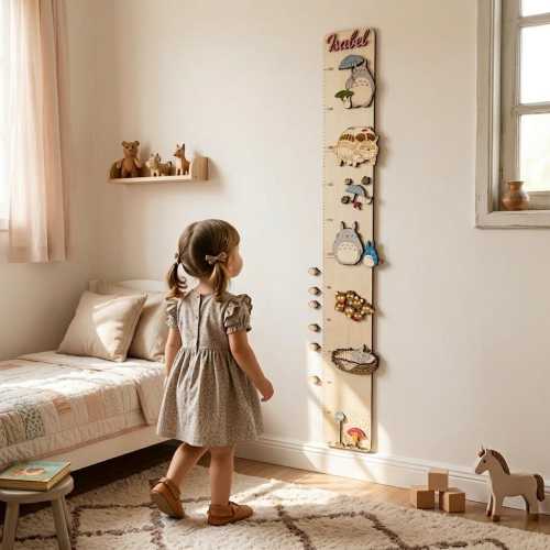Totoro Wooden Height Chart - HandPainted Growth Ruler - Nursery Wall Sign - Handmade & Customizable - Child's Room - My Neighbour Totoro