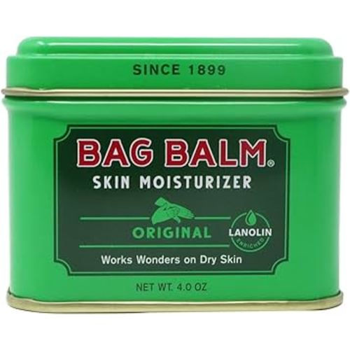 Bag Balm Vermont's Original Skin Moisturizer - Full Body Hydrating Skin Care: Dry Hands, Lips, Face, Feet & More - Unscented, Cruelty & Paraben Free - Day & Night, Men & Women (4oz Tin, Made in USA)