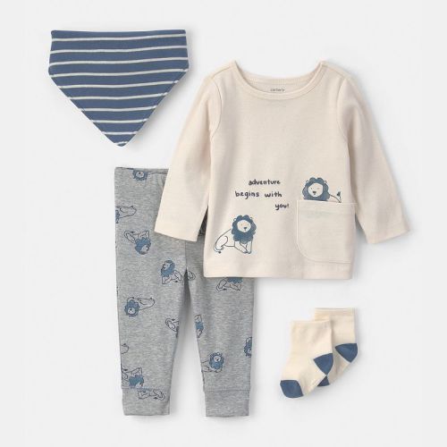 Baby Boy Carter's 4-Piece Long Sleeve Top, Pants, Bandana & Socks Set