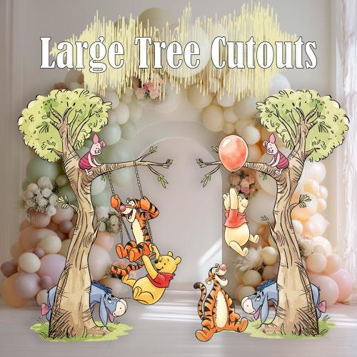 Winnie the Pooh Baby Shower Cutouts, Large Tree Cutout, Birthday Decoration, Backdrop, Party Props, Pooh and Friends
