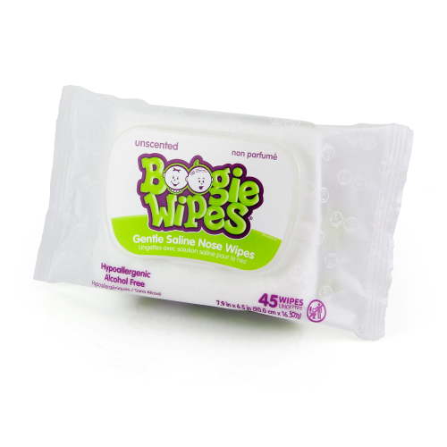 Boogie Wipes, Simply Unscented Saline Baby Wipes, 45 Count