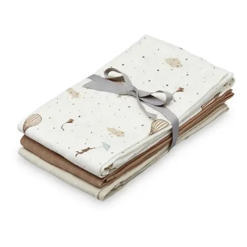 Dreamland Organic Cotton Muslin Swaddling Cloths - Set of 3