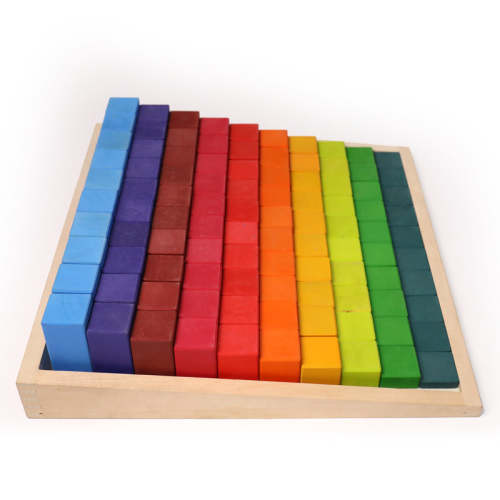 100 Pcs STAINED Large Stepped Counting Wooden Stacking Blocks