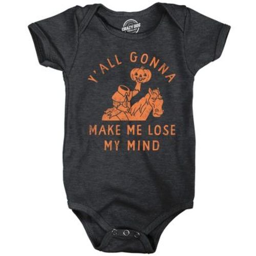 Yall Gonna Make Me Lose My Mind Baby Bodysuit Funny Halloween Jumper For Infants - Crazy Dog Baby Bodysuit For Halloween Season Black 6 Months