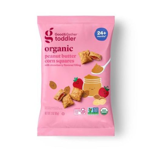 Organic Peanut Butter Corn Squares Toddler Snack - 3oz - Good & Gather™