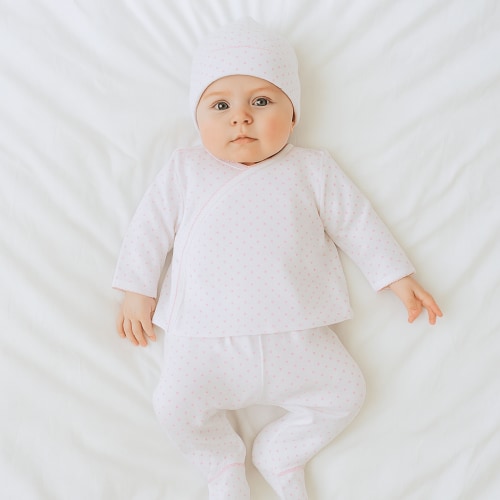 Magnolia Baby Girl Mini Dots X-Tee Footed Pant Set - Pink