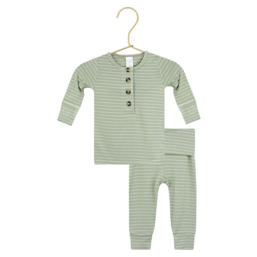 Print Henley & Pants Set