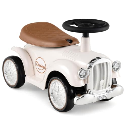 Costzon Ride On Push Car for Toddlers, Classic Kids Ride On Car Foot-to-Floor Sliding Car with Steering Wheel, Horn & Under Seat Storage, Ride On Toy for Boys Girls 18-36 Months (White)