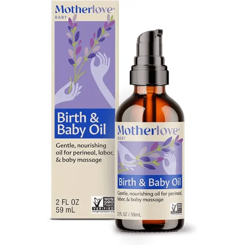 Motherlove Birth & Baby Oil (2 oz) Gentle Lavender-Infused Oil for Perineal, Labor & Baby Massage—Non-GMO, Organic Herbs