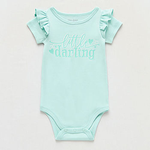Okie Dokie Baby Girls Round Neck Short Sleeve Rib Bodysuit - JCPenney
