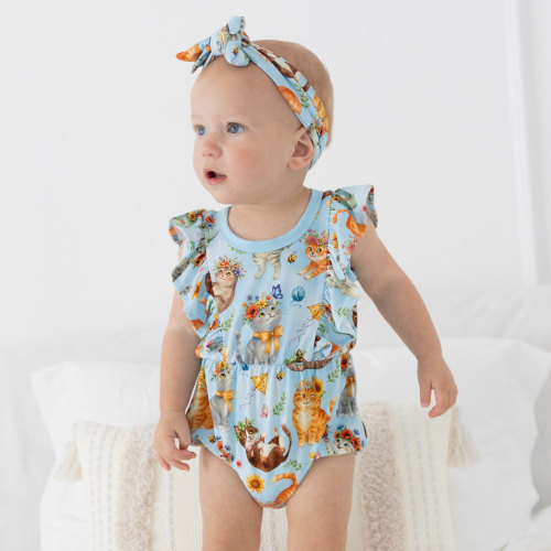 Lama Littles Whiskers & Wildflowers Bubble Romper - 6-12