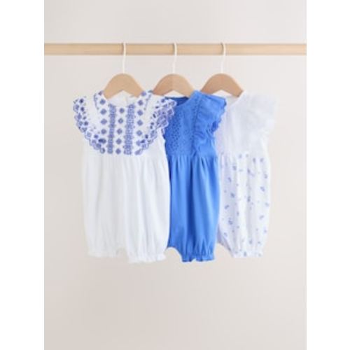 Buy Orange Tonal Patterned Zip Through Baby Rompers 3 Pack from Next USA