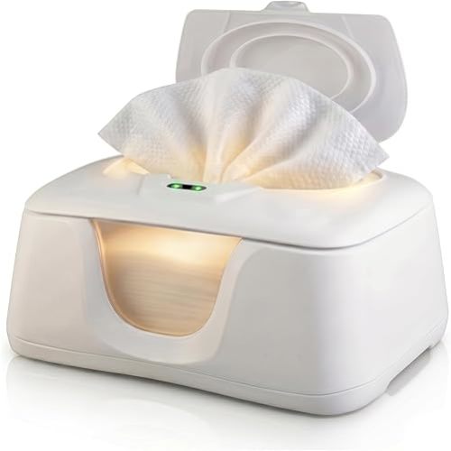 GOGO Pure Wet Wipe Warmer | Dispenser for Baby, Make Up, Adult Care - Auto Off Lights for Nighttime Changes, Dual Heat for Comfort, Top Heating, Moisture Lock Silicone and Large Capacity- Amazon only