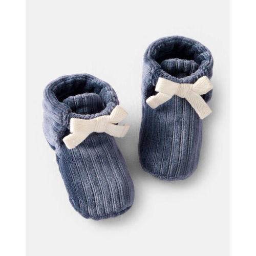 Baby Boy Rib Velour Booties - Navy - Carter's | Carter's