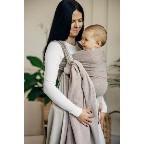 Baby Sling, Herringbone Weave (100% cotton) - LITTLE HERRINGBONE ALMOND - size S