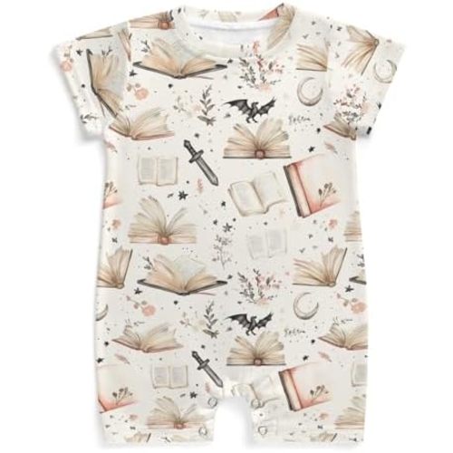 Cute Dragon Castle Knight Horse Baby Romper Fairytale Dragons Trees Leaves Cloud Summer Outfit