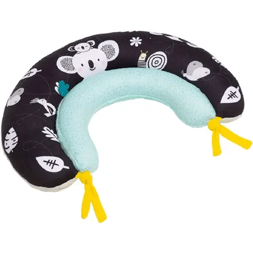 Taf Toys 2-in-1 Tummy Time Cushion for Newborns & Infants, Soft Panda Cushion with High-Contrast Crinkle, Baby Development Toy for Neck & Arm Support, Sensory Activity Mat 0-6M