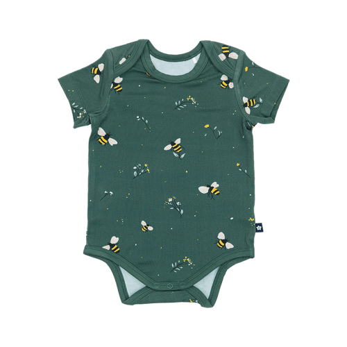 Larkspur Baby |Infant Bodysuit | Short Sleeve Bodysuit in Busy Bee
