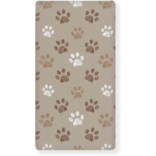 Brown Dog Paws Baby Crib Sheets for Boys Girls Paw Fitted Crib Sheet for Standard Crib and Toddler Mattress Cute Baby Mattress Sheets Toddler Bed Sheet 52x28x8 in