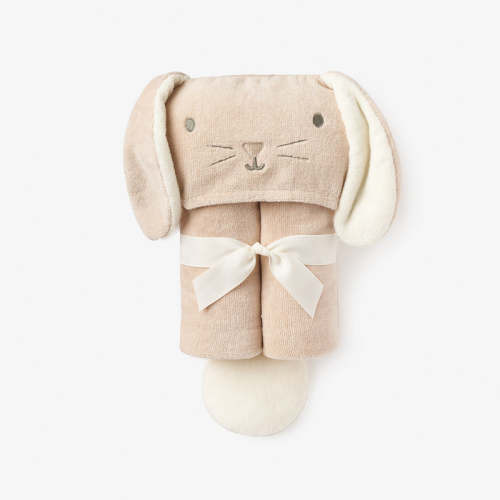 Taupe Bunny Hooded Baby Bath Wrap TAUPE / O/S