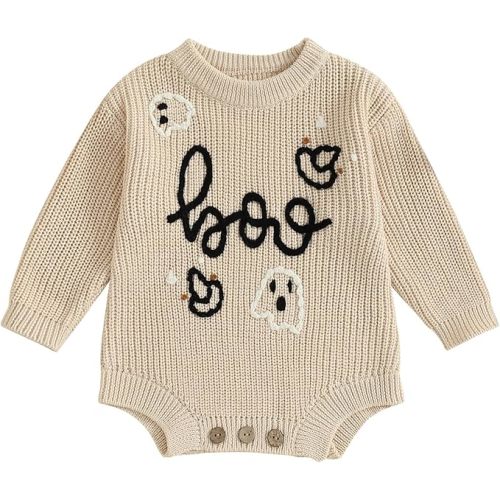 FYBITBO Baby Girl Boy Sweater Knit Oversized Pullover Sweatshirt Romper Onesie Warm Fall Winter Clothes Outfit Newborn