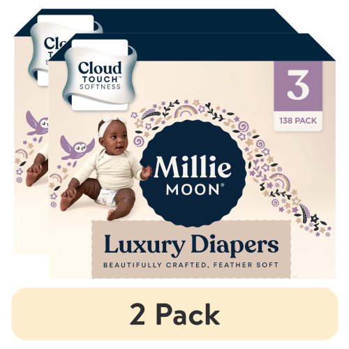 (2 pack) Millie Moon Luxury Diapers, Size 3, 138 Count