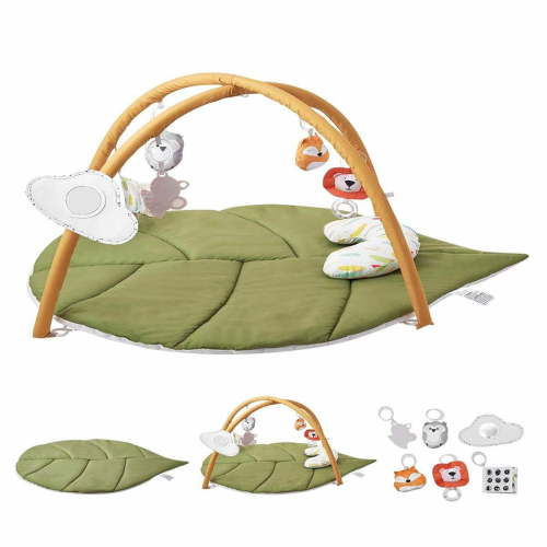 Choco Moon Super Soft Baby Play Gym Mat with 6 Interactive Toys, 42.9" x 33.5", Perfect Tummy Time Activity Mat for Newborns & Toddlers