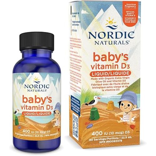 Nordic Naturals Baby's Vitamin D3 - Healthy Bones, Immune System Support, Normal Sleep Rhythms - 22.5 mL