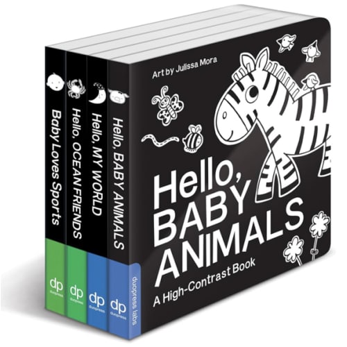 High Contrast Baby Book Set: 4 Board Books for Newborns